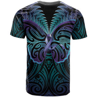 Suicide Prevention New Zealand T Shirt Aotearoa Maori Butterfly Mix Silver Fern - Polynesian Pride