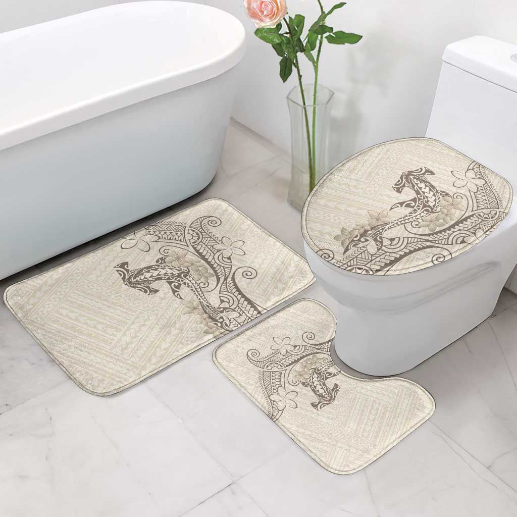 Beige Hawaii Bathroom Set Hammerhead Shark Tattoo Curve Polynesian - Polynesian Pride