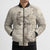 Beige Hawaii Bomber Puffer Jacket Hammerhead Shark Tattoo Curve Polynesian - Polynesian Pride