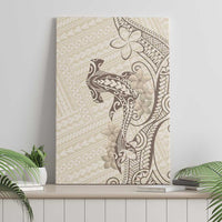 Beige Hawaii Canvas Wall Art Hammerhead Shark Tattoo Curve Polynesian - Polynesian Pride