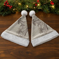 Beige Hawaii Christmas Santa Hat Hammerhead Shark Tattoo Curve Polynesian - Polynesian Pride