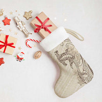 Beige Hawaii Christmas Stocking Hammerhead Shark Tattoo Curve Polynesian - Polynesian Pride