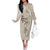 Beige Hawaii Family Matching Off The Shoulder Long Sleeve Dress and Hawaiian Shirt Hammerhead Shark Tattoo Curve Polynesian - Polynesian Pride
