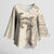 Beige Hawaii Kimono Sleeve Blouse Hammerhead Shark Tattoo Curve Polynesian - Polynesian Pride