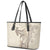 Beige Hawaii Leather Tote Bag Hammerhead Shark Tattoo Curve Polynesian - Polynesian Pride