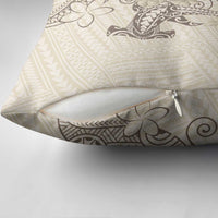 Beige Hawaii Pillow Cover Hammerhead Shark Tattoo Curve Polynesian - Polynesian Pride