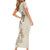 Beige Hawaii Short Sleeve Bodycon Dress Hammerhead Shark Tattoo Curve Polynesian - Polynesian Pride