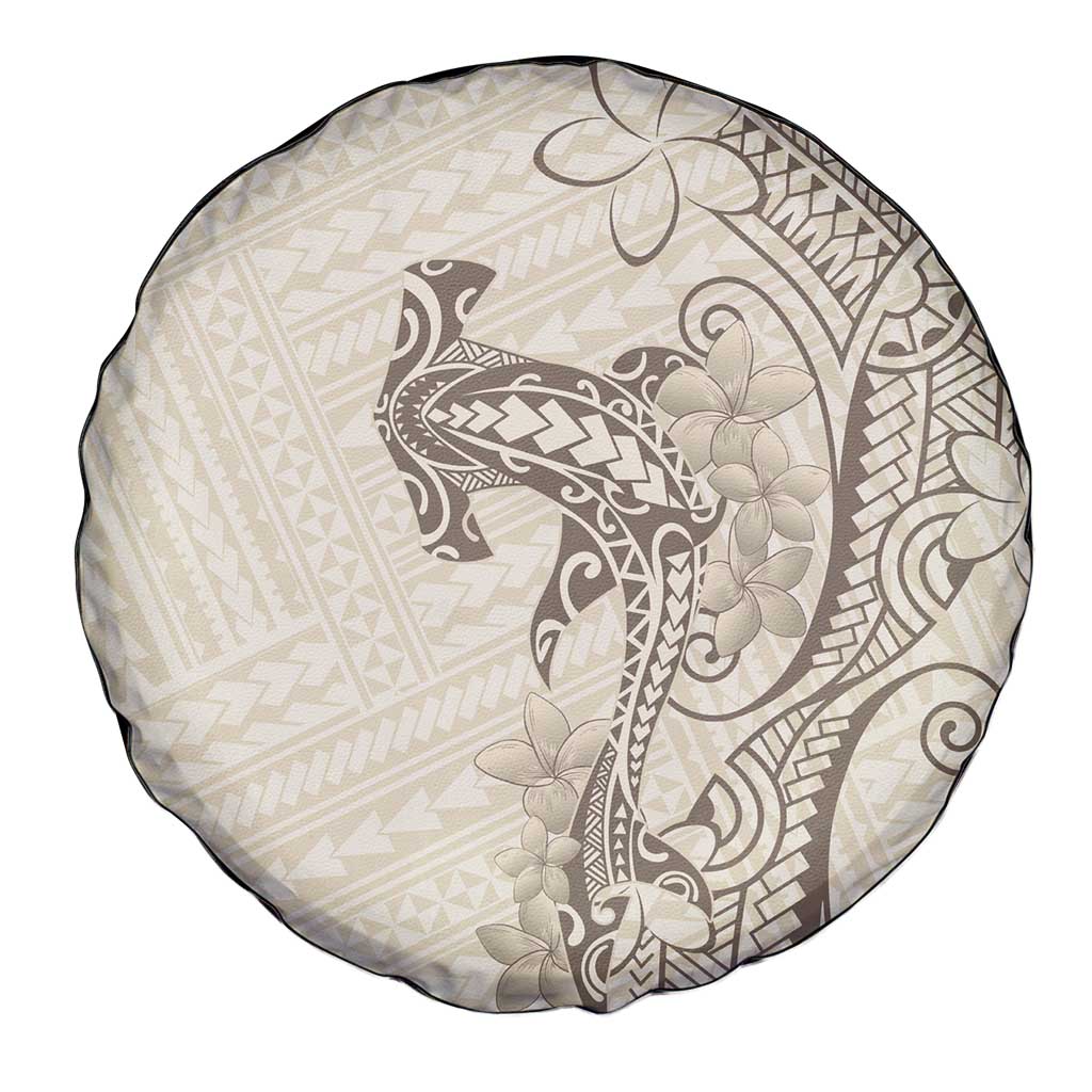 Beige Hawaii Spare Tire Cover Hammerhead Shark Tattoo Curve Polynesian - Polynesian Pride