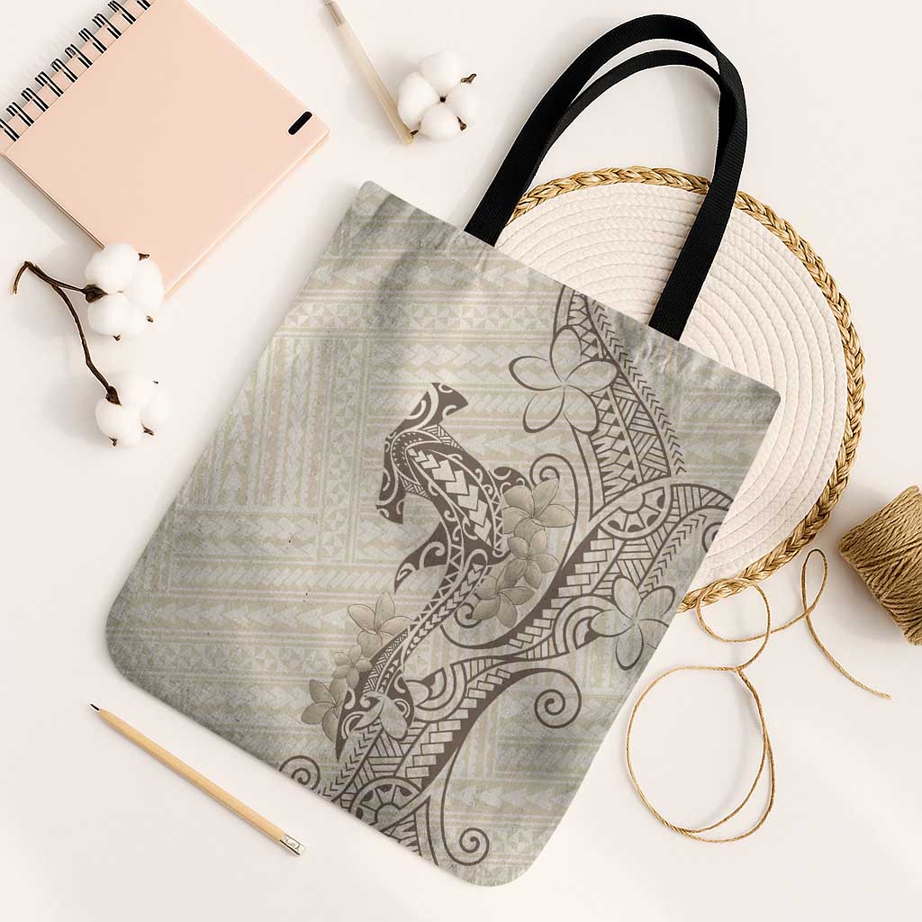 Beige Hawaii Tote Bag Hammerhead Shark Tattoo Curve Polynesian LT14 Black Strap One Size Beige - Polynesian Pride