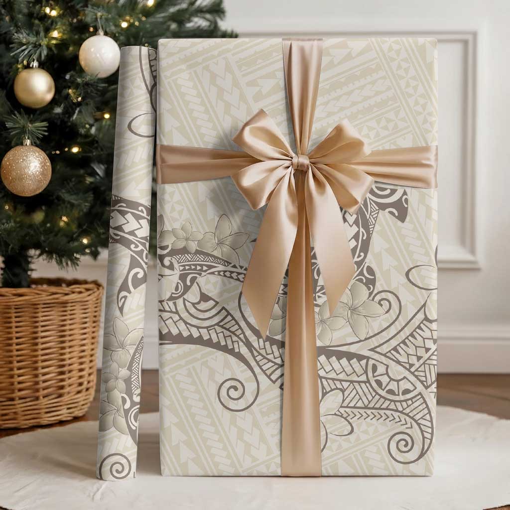 Beige Hawaii Wrapping Paper Hammerhead Shark Tattoo Curve Polynesian - Polynesian Pride