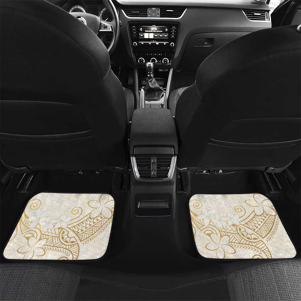 Gold and White Hawaii Car Mats Hammerhead Shark Tattoo Curve Polynesian - Polynesian Pride