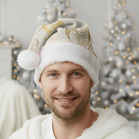 Gold and White Hawaii Christmas Santa Hat Hammerhead Shark Tattoo Curve Polynesian - Polynesian Pride