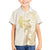 Gold and White Hawaii Family Matching Off The Shoulder Long Sleeve Dress and Hawaiian Shirt Hammerhead Shark Tattoo Curve Polynesian - Polynesian Pride