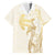 Gold and White Hawaii Family Matching Summer Maxi Dress and Hawaiian Shirt Hammerhead Shark Tattoo Curve Polynesian - Polynesian Pride