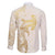 Gold and White Hawaii Family Matching Summer Maxi Dress and Hawaiian Shirt Hammerhead Shark Tattoo Curve Polynesian - Polynesian Pride