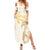Gold and White Hawaii Family Matching Summer Maxi Dress and Hawaiian Shirt Hammerhead Shark Tattoo Curve Polynesian - Polynesian Pride
