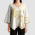 Gold and White Hawaii Kimono Sleeve Blouse Hammerhead Shark Tattoo Curve Polynesian - Polynesian Pride