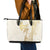 Gold and White Hawaii Leather Tote Bag Hammerhead Shark Tattoo Curve Polynesian - Polynesian Pride