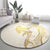 Gold and White Hawaii Round Carpet Hammerhead Shark Tattoo Curve Polynesian - Polynesian Pride