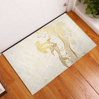 Gold and White Hawaii Rubber Doormat Hammerhead Shark Tattoo Curve Polynesian - Polynesian Pride