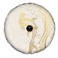 Gold and White Hawaii Spare Tire Cover Hammerhead Shark Tattoo Curve Polynesian - Polynesian Pride