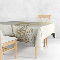 Gold and White Hawaii Tablecloth Hammerhead Shark Tattoo Curve Polynesian - Polynesian Pride