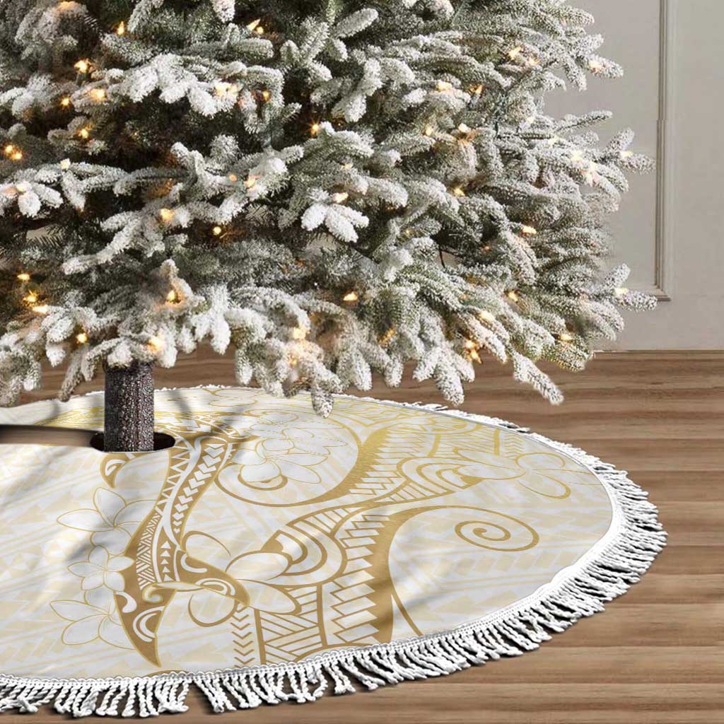 Gold and White Hawaii Tree Skirt Hammerhead Shark Tattoo Curve Polynesian - Polynesian Pride
