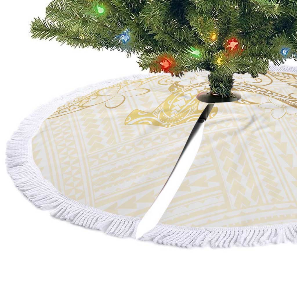 Gold and White Hawaii Tree Skirt Hammerhead Shark Tattoo Curve Polynesian - Polynesian Pride