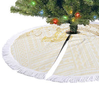 Gold and White Hawaii Tree Skirt Hammerhead Shark Tattoo Curve Polynesian - Polynesian Pride