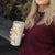 Gold and White Hawaii Tumbler Cup Hammerhead Shark Tattoo Curve Polynesian - Polynesian Pride