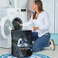 Personalised Polynesia Suicide Prevention Month Laundry Basket Brave Strong Butterfly Teal Purple Ribbon