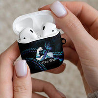 Personalised Polynesia Suicide Prevention Month AirPods Case Brave Strong Butterfly Teal Purple Ribbon