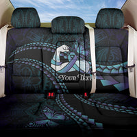 Personalised Polynesia Suicide Prevention Month Back Car Seat Cover Brave Strong Butterfly Teal Purple Ribbon