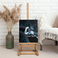 Personalised Polynesia Suicide Prevention Month Canvas Wall Art Brave Strong Butterfly Teal Purple Ribbon