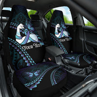 Personalised Polynesia Suicide Prevention Month Car Seat Cover Brave Strong Butterfly Teal Purple Ribbon