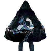 Personalised Polynesia Suicide Prevention Month Cloak Brave Strong Butterfly Teal Purple Ribbon