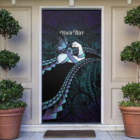 Personalised Polynesia Suicide Prevention Month Door Cover Brave Strong Butterfly Teal Purple Ribbon