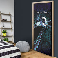 Personalised Polynesia Suicide Prevention Month Door Cover Brave Strong Butterfly Teal Purple Ribbon