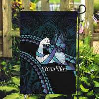 Personalised Polynesia Suicide Prevention Month Garden Flag Brave Strong Butterfly Teal Purple Ribbon