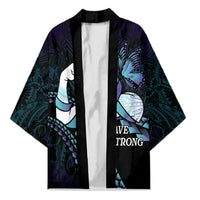 Personalised Polynesia Suicide Prevention Month Kimono Brave Strong Butterfly Teal Purple Ribbon