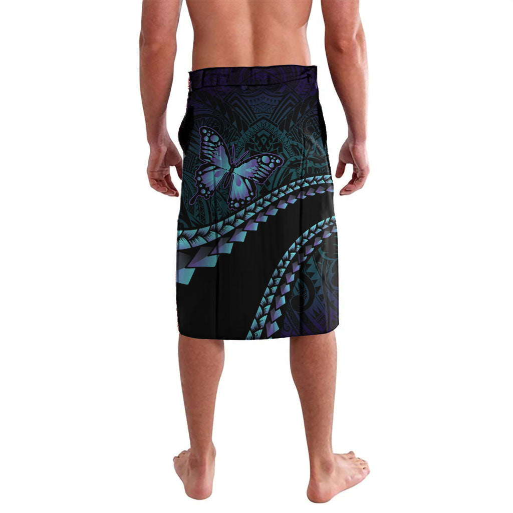 Personalised Polynesia Suicide Prevention Month Lavalava Brave Strong Butterfly Teal Purple Ribbon