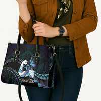 Personalised Polynesia Suicide Prevention Month Leather Bag Brave Strong Butterfly Teal Purple Ribbon