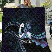Personalised Polynesia Suicide Prevention Month Quilt Brave Strong Butterfly Teal Purple Ribbon