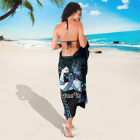Personalised Polynesia Suicide Prevention Month Sarong Brave Strong Butterfly Teal Purple Ribbon