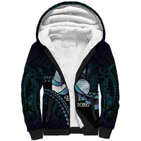 Personalised Polynesia Suicide Prevention Month Sherpa Hoodie Brave Strong Butterfly Teal Purple Ribbon