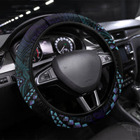 Polynesia Suicide Prevention Month Steering Wheel Cover Brave Strong Butterfly Teal Purple Ribbon