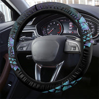 Polynesia Suicide Prevention Month Steering Wheel Cover Brave Strong Butterfly Teal Purple Ribbon