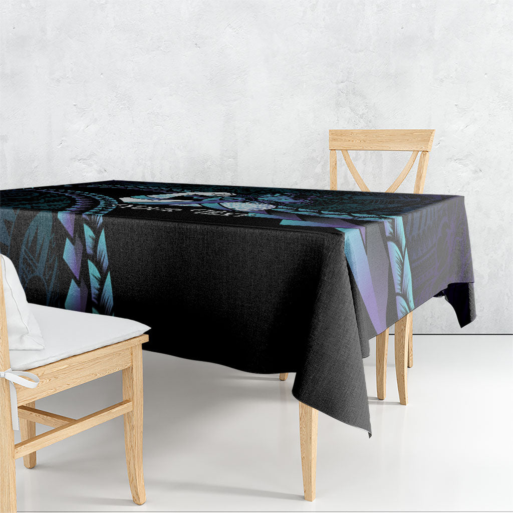 Personalised Polynesia Suicide Prevention Month Tablecloth Brave Strong Butterfly Teal Purple Ribbon