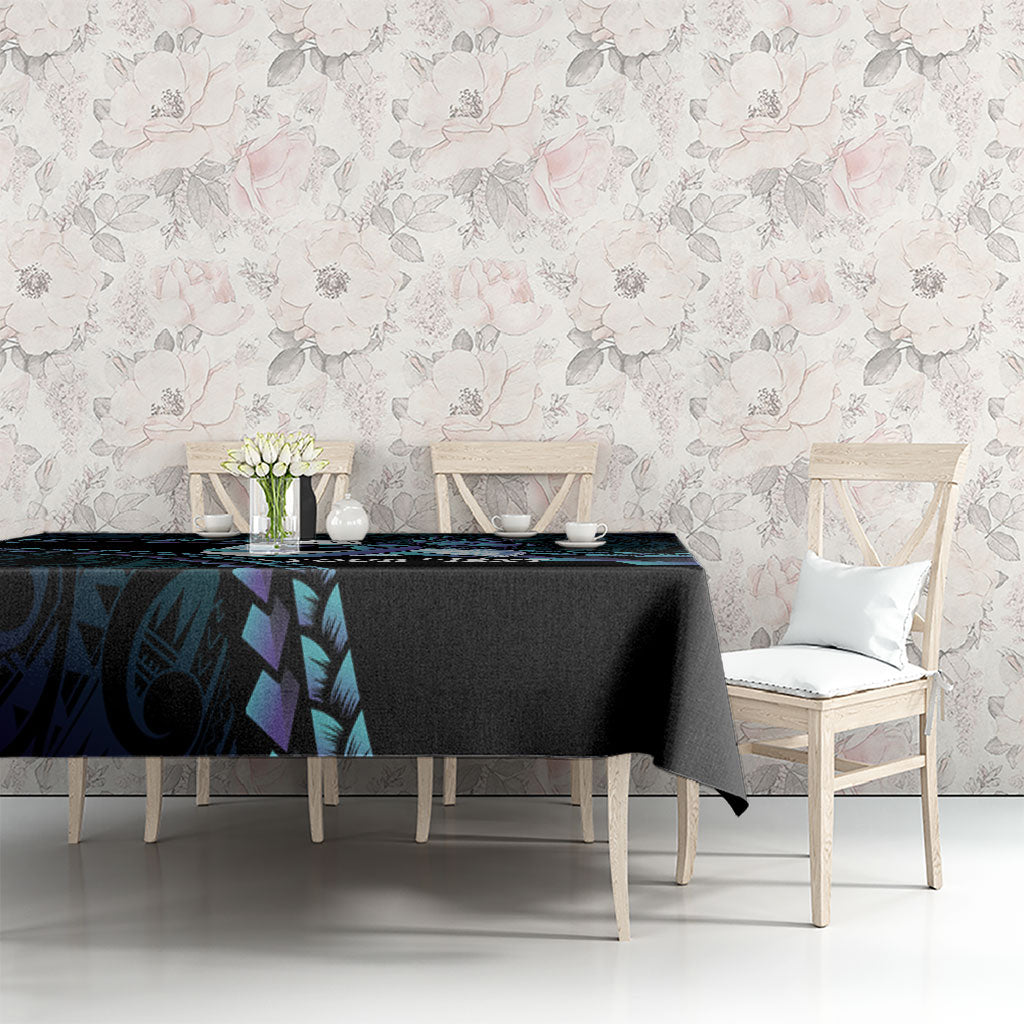 Personalised Polynesia Suicide Prevention Month Tablecloth Brave Strong Butterfly Teal Purple Ribbon