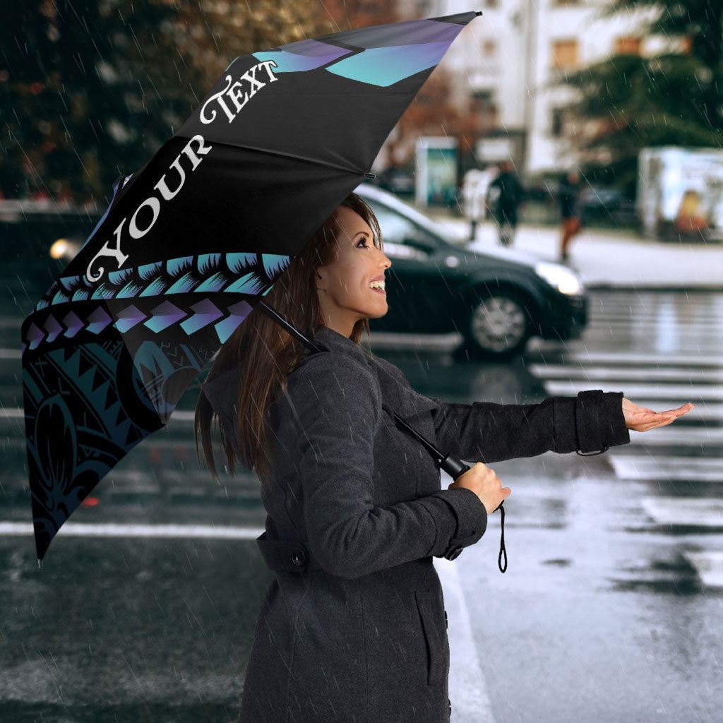 Personalised Polynesia Suicide Prevention Month Umbrella Brave Strong Butterfly Teal Purple Ribbon
